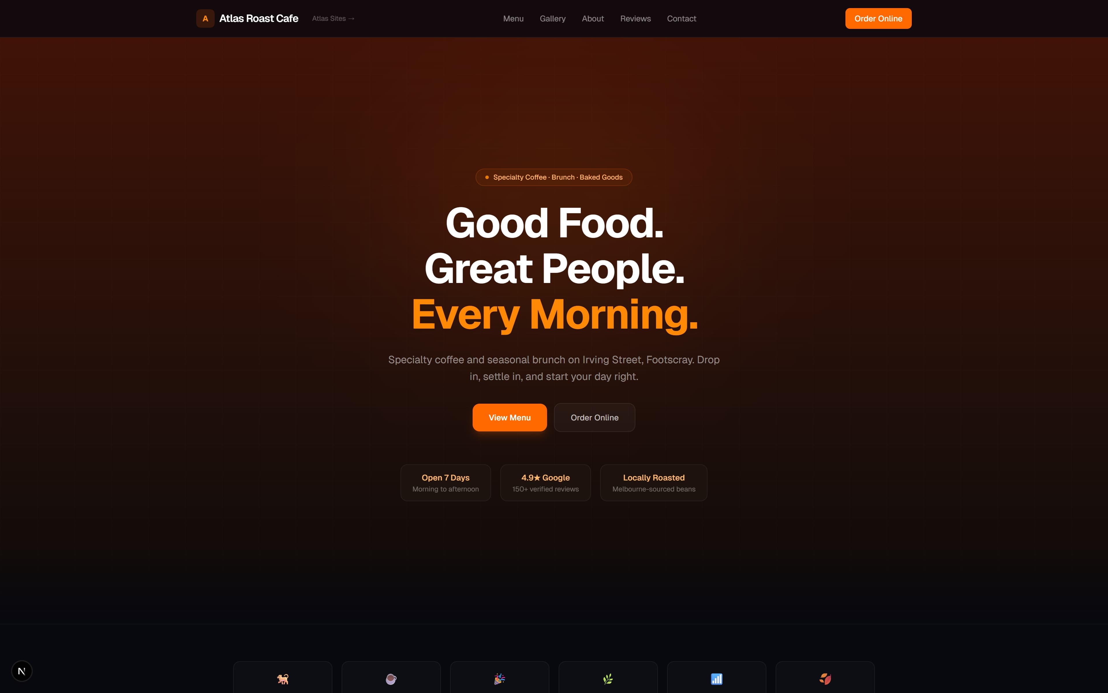 Cafe / Restaurant Website preview
